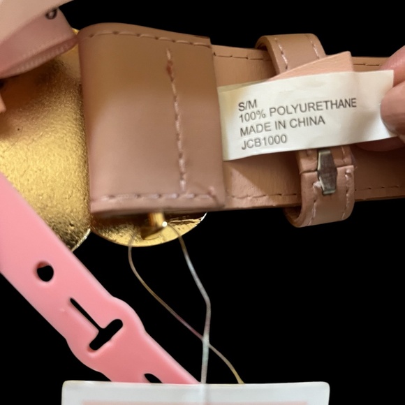 Juicy Couture Pink Faux Leather Belt Crystal Heart Buckle Coquette Cowgirl NWT - Picture 7 of 10